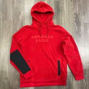 American Eagle Outfitters Red and Black Men's Hoodie